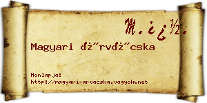 Magyari Árvácska névjegykártya